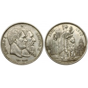 Belgium 5 Francs 1880 50 Years of Belgium