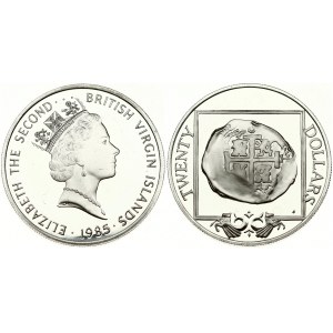 British Virgin Islands 20 Dollars 1985 FM Spanish Cob coin