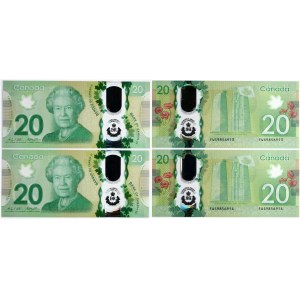 Canada 20 Dollars 2015 Banknote Lot of 2 Banknotes