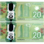 Canada 20 Dollars 2015 Banknote Lot of 2 Banknotes
