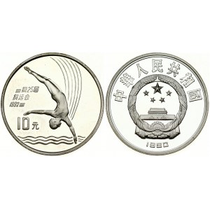 China 10 Yuan 1990 Diving