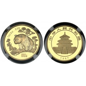 China 100 Yuan 1997 Panda Small date NGC MS 69