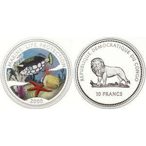 Congo 10 Francs 2000 Multicolor Fish