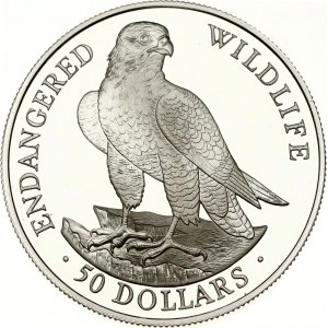 Cook Islands 50 Dollars 1991 Peregrine Falcon