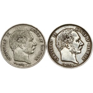 Denmark 1 Krone 1892 & 1898 Lot of 2 Coins