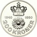 Denmark 200 Kroner 1990 Queen's 50th Anniversary