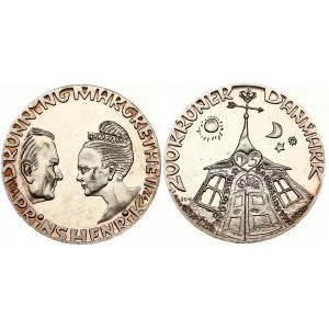 Denmark 200 Kroner 1992 Silver Wedding