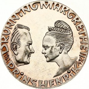 Denmark 200 Kroner 1992 Silver Wedding