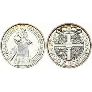 Denmark 200 Kroner 1997 25 Years of Reign