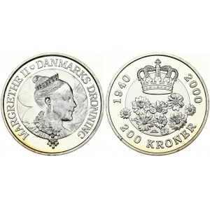 Denmark 200 Kroner 2000 Queen Margrethe's 60th Anniversary