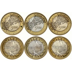 Finland 5 Euro 2006 Finnish European UnionEuropean Union Presidency Lot of 3 Coins