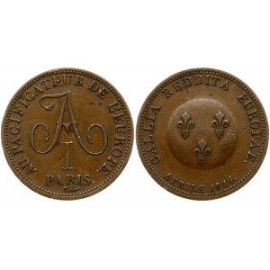 France Token 1814 in Honor of Emperor Alexander I (R2) RARE