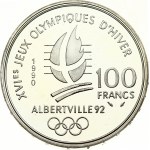 France 100 Francs 1990 1992 Olympics Albertville Speed Skating