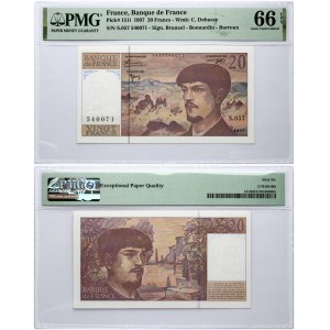 France 20 Francs 1997 Claude Debussy Banknote PMG 66 Gem Uncirculated EPQ