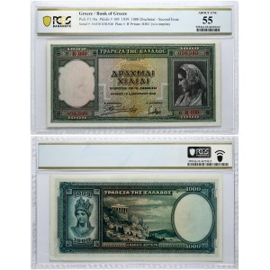 Greece 1 000 Drachmai 1939 Banknote PCGS 55 ABOUT UNC