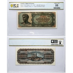 Greece 1 000 000 Drachmai 1944 Statue of Antikythera Ephebe Banknote PCGS 55 ABOUT UNC