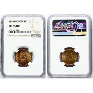 Guernsey 2 Doubles 1885H NGC MS 65 RD TOP POP