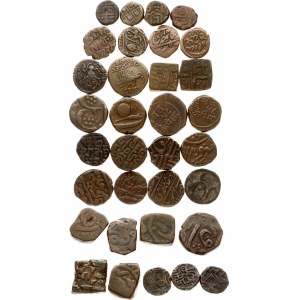 India 10 - 20 Cash (19th Century) and other coins Lot of 33 Coins