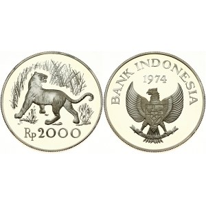 Indonesia 2000 Rupiah 1974 Javan Tiger