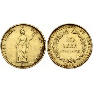 Italy Lombardy 20 Lire 1848 M