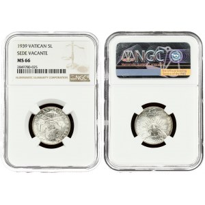 Vatican 5 Lire 1939 Sede Vacante NGC MS 66