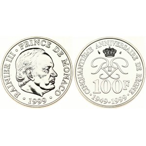 Monaco 100 Francs 1999 50th Anniversary of Reign - Prince Ranier III