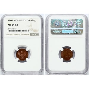 Montenegro 1 Para 1906 NGC MS 64 RB