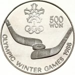 North Korea 500 Won 1988 Hockey