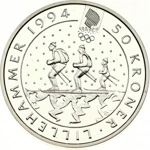 Norway 50 Kroner 1991 1994 Olympics