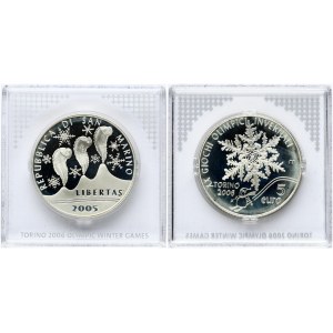 San Marino 5 Euro 2005 2006 Turín Olympijské hry