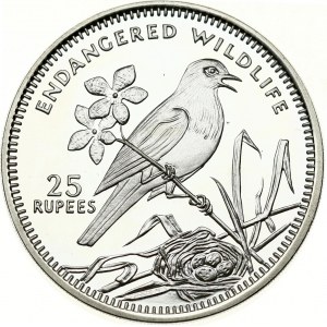 Seychelles 25 Rupees 1993 PM Magpie Robin
