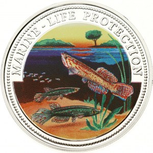 Somalia 25 Dollars 1999 Fresh water Fish scene