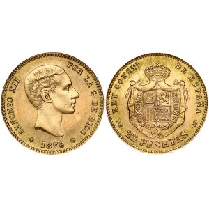 Spain 25 Pesetas 1876 DEM