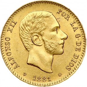 Spain 25 Pesetas 1881 MS M