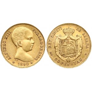 Spain 20 Pesetas 1890 MP M