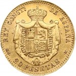 Spain 20 Pesetas 1890 MP M