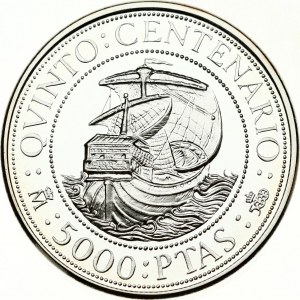 Spain 5000 Pesetas 1989 Discovery of America