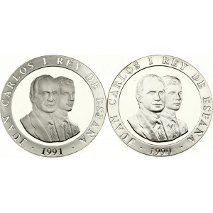 Spain 2000 Pesetas 1990 & 1991 1992 Summer Olympics in Barcelona Lot of 2 Coins