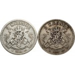 Sweden 2 Kronor 1897 & 1904 Lot of 2 Coins