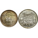 Sweden 2 Kronor 1938 & 5 Kronor 1966 Lot of 2 Coins