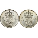 Sweden 5 Kronor 1954 & 1955 Lot of 2 Coins