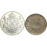 Sweden 10 Kronor 1972 & 50 Kronor 1976 Lot of 2 Coins