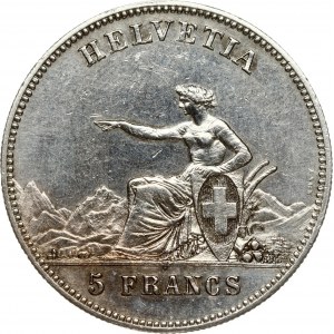 Switzerland 5 Francs 1863 Shooting Festival