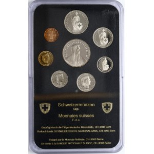 Switzerland 1 Rappen - 5 Francs 1990 SET Lot of 8 Coins