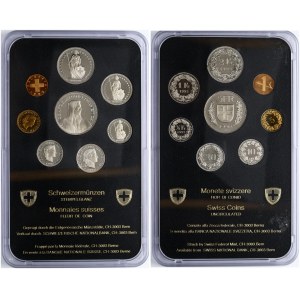 Switzerland 1 Rappen - 5 Francs 1992 SET Lot of 8 Coins