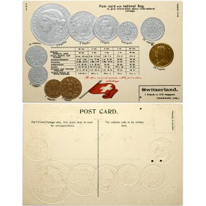 Postcard ND with Swiss Coins