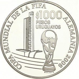 Uruguay 1000 Pesos 2005 XVIII World Soccer Championship