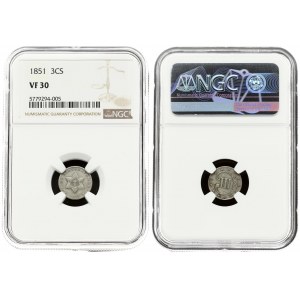 USA 3 Cents 1851 NGC VF30