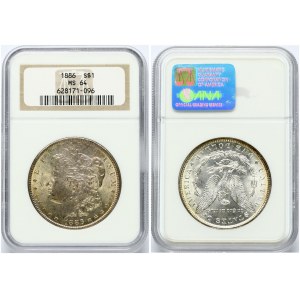 USA 1 Dollar 1886 'Morgan Dollar' Philadelphia NGC MS 64