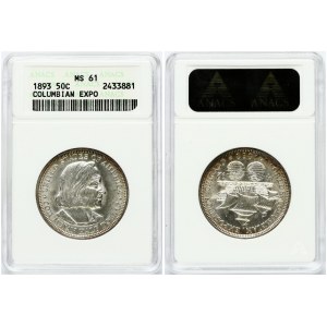 USA 1/2 Dollar 1893 Columbian Exposition ANACS MS 61